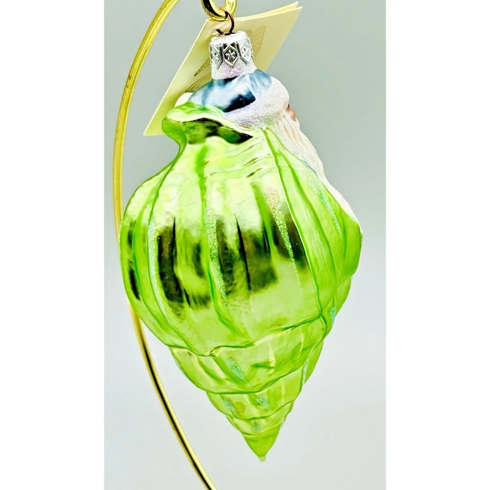 Patricia Breen Coastal Santa Blue Suit Green Shell Christmas Ornament‎ 1997